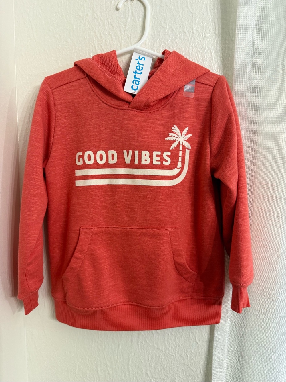 Carter's Coral 'Good Vibes' Pullover Hoodie